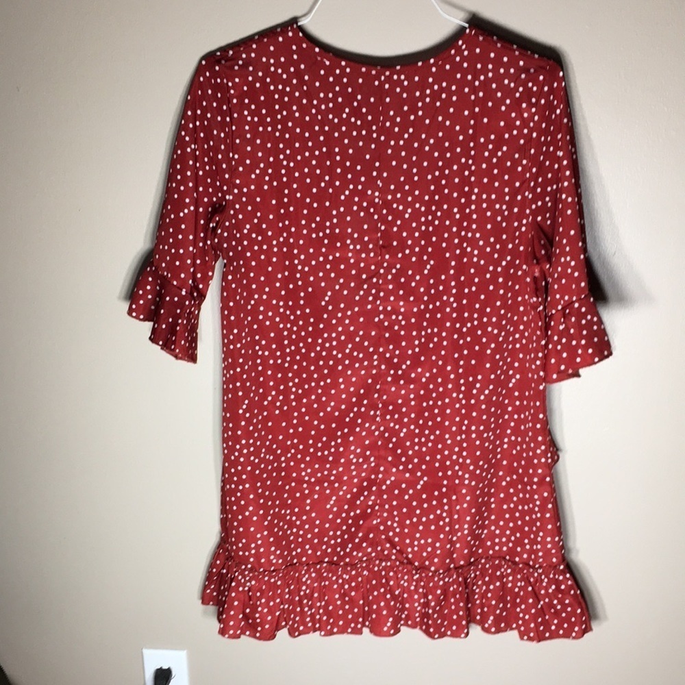 Red polkadot white Cocktail Dress Floral Sleeveless Dresses beach women dress​​​ - Picture 11 of 11